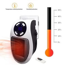 전기히터 전열기구 전기세 중고난로 히팅패드 500w 휴대용 팬 히터 강력한 전기 히터 원격 룸 led 난방 난로 라디에이터 가정용 겨울 따뜻한 기계, 하얀, 영국 플러그