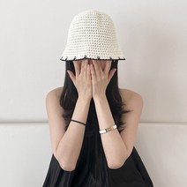 우드피카 립 라인 뜨개 버킷햇 벙거지 모자 4컬러