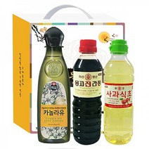 백설 카놀라유 몽고진간장500 사과식초(3종)