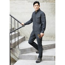 (지벤종합상사)ZB-P2103 작업복 단체복 근무복 유니폼 춘추복 사계절 허리매직밴드 바지, 블랙