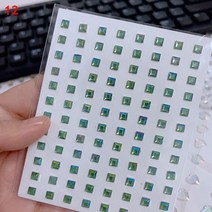 보석스티커 큐빅 비즈 반짝이 진주 스티커 접착 DIY 얼굴 라인석 눈썹 다이아몬드 눈 메이크업 임시 문신 파티 바디 아트 455EA 9, 11 12