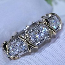 여자 반지브랜드 명품반지 cross 10k gold 4mm lab diamond 925