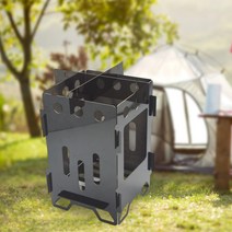 가성비 장박 화목난로휴대용 캠핑 목재 스토브 접이식 숯불 야외 장비 포켓 장작 버너 튼튼한 바베큐 알코, 한개옵션0