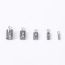 가죽공예 팔찌 가죽팔찌재료 스테인레스 스틸 로프 코드 프 엔드 비드 캡 가죽 클립 팁 접기 DIY 목걸이 쥬얼리 제작 60 개, [05] Fit for 56mm Cord, [01] CJ043