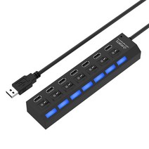 DFMEI 도매 7 리본 스위치 USB 확장 허브 USB2.0 스위치 USB SEELE ONE SPEED SITER, 검은 색