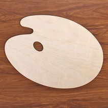 미술 나이프 파레트 도자기 유화 나무 타원형 아크릴 아티스트 팔레트 엄지 구멍 미술 호환, 단일옵션