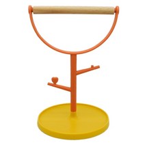 새 횃대 실용적인 스탠드 탁상 휴대용 앵무 놀이 운동 스탠드 퍼치 체육관 훈련 playstand for small medium parrot, 노란색