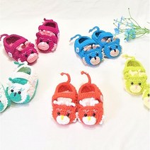 손뜨개[완제품] 청용띠 아기 용띠 신발, 9개월~돌전후, 주황, 1개