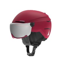 ATOMIC 아토믹 남녀 스키 헬멧 고글 투인원 스노우 고글 SAVOR VISOR STEREO, L, 크림슨 5006184
