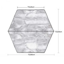 캠핑모기장텐트 육각 버섯 야외 텐트 빠른 열기 인 가족 UV 캠핑 등산 자가 운전 천막 해변 퍼걸러, 2.Aluminium film mat