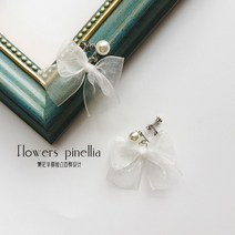 꽃소담 Pearl ear ring ZYZC9692 귀 구멍 귀걸이가없는 925 스털링 실버 귀걸이를 가진 레이스 원사 조커 달콤한 소녀 기질