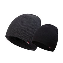K2 비니 1+1 겨울모자 방한용품, 블랙+블랙