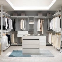 Denver 드레스룸 시스템 행거 맞춤 제작 10cm, 실버프레임, 아카시아