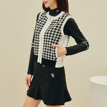 제이투제이 FW 여성골프웨어 하운드 집업 니트조끼 국내생산