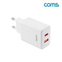 Coms 듀얼포트 초고속 충전기 33W 2포트 멀티어댑터 PD+QC3.0 C타입 USB 3.1 USB-C Type C USB-A PPS [KT033], 본상품선택, 1개