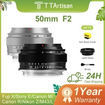 TTArtisan-50mm F2 프레임 수동 초점 프라임 포트레이트 렌즈 E 니콘 Z 캐논 M R M43 후지 X 라이카 시그마 L 마운트, [03] M43, [01] Black, 03 M4/3_01 Black