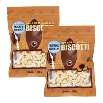 더주스 비스코티 강아지 비스켓 160 g, 올리고당 + 칼슘 혼합맛, 2개