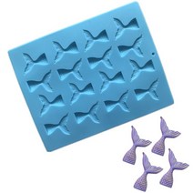 가성비 분위기 16 그리드 Christening Mermaid Tail 실리콘 몰드 Fishtail Fondant Cupcake 케이크 장식 베이킹 도구 비누 Fish Fo 호환, 01 the picture shown