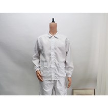 [제전복 긴팔상의] Y카라 화이트 작업복 크린룸용 방진복 크린룸 정전기방지 무진복 반도체, 4XL, 1개
