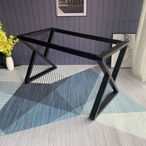 우드슬랩다리 사무실 책상 다리 식탁 철제다리 제작 철재다리, 길이 1350 폭 750 높이 725