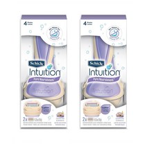 Schick 쉬크 인투이션 퓨어 면도기+면도날 2개입 2팩 Intuition Pure Nourishment Womens Razor, 1개
