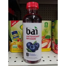 Bai Antioxidant Infusion Brasilia Blueberry 바이 안티옥시던트 인퓨젼 브라질리아 블루베리 18oz (530ml) 6팩, 1개