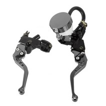 cnc 알루미늄 유압 실린더 마스터 리저버 브레이크 레버 케이블 클러치 핸들 세트 250cc 500cc 오토바이, 티탄