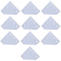 12Pcs 5 구멍 90도 조인트 보드 플레이트 코너 각도 브라켓 연결 스트립 알루미늄 프로파일 3D 프린터 프레임, [08] White x 10PCS