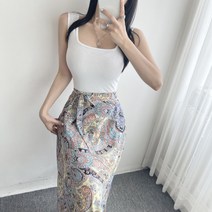 스퀘어넥 베이직 세미 크롭 민소매 레이어드 나시 티 4컬러
