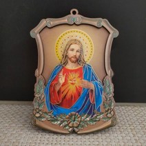 천주교성물 성모마리아상 예수님상 13cm 나무 종교 인물 콘 바탕 화면 장식 예수 동정, 062-7, 062-7