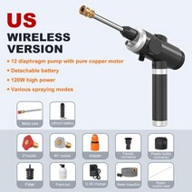 충전 고압 세척기 120W 무선 세차 건 8000mAh 거품 발생기 물총 스프레이 클리너 세차기, JC-US