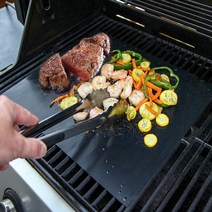 타지않는 반영구 BBQ 그릴 바베큐 매트 휴대용 캠핑필수 시트 불판 숯불, 바베큐매트-블랙
