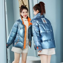 DF 리얼 샷 밝은 면화 패딩 자켓 겨울 코튼 패딩 자켓 워시 프리 느슨한 짧은 여성 코트