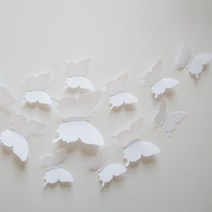 케이크 장식 꽃 리본 드레스 커버링 슈가 크래프트, 상세참조, J.PVC 흰나비 12 (와이어x)