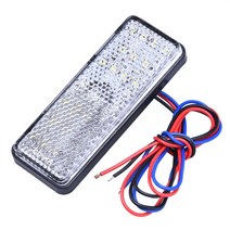 24LED 직사각형 오토바이 반사경 테일 브레이크 방향 지시등 램프 모토 ATV 트럭 사이드 경고등 1 개, 03 white light