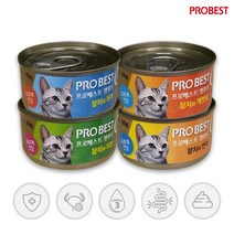 프로베스트 캣푸드 고양이 간식캔, 참치 + 게맛살 혼합맛, 48개입