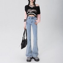 SJW 여성 부츠컷 청바지 데님팬츠 허리버튼 빅사이즈 슬림핏 긴바지 캐주얼 봄가을