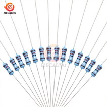 100PCs 금속 필름 저항 0 오메가/Ohm-10M 오메가/옴 1% 1/4W 0.25W 구색 키트 세트, 17 5.1Ohm