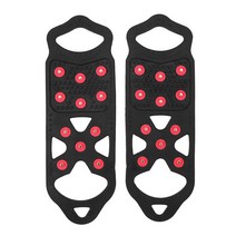 아이스 그리퍼 미끄럼 방지 신발 스파이크 그립 클리트 1 쌍 11 치아 겨울 야외 등산 눈 커버 아이젠 부품, 협력사, [02] Red M