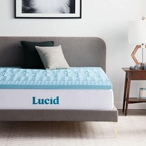 LUCID 메모리 폼 매트리스, 2 Inch, Topper Only, Gel, Gel