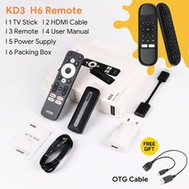 셋탑박스 OTT셋톱박스 mecool kd3 android 11 tv 스틱 with dolby audio 2+8g google 인증 google tv 스트림 미디어 수신기 스틱, 나는 플러그, kd3 h6