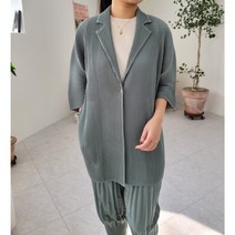 [플리츠유 정품] 옴므 먼슬리 뉴 롱 플리츠 자켓 주름 여성 가을 엄마 선물 이세 마담