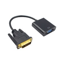 DVI-D 24+1P 핀-VGA 15Pin 남성-컴퓨터용 여성 어댑터 케이블, 24.5x4.5x1.5cm, 블랙, 플라스틱