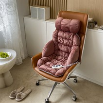 의자용 전기 발열 방석 온열 매트 사무실 의자용 온열 매트 등받이 발열 의자 쿠션, 핑크