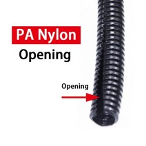 1-10M 나일론 골판지 튜브 7-54.5mm 난연 케이블 파이프 자동차 슬리브 와이어 보호 하네스 케이스, 02 PA Nylon Opening, 01 10 Meters, 06 OD 25xID 21mm