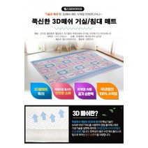 (한정수량) 150x200 신소재 3D매쉬 거실 침대매트쿨매트 3D매트 매쉬매트 여름매트 보온매트 쿠션매트 침대매트 거실매트, 웰컴(블루)