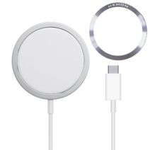 헤몬 맥세이프 고속 무선충전기 15W + 맥세이프링 1P, 화이트 - 1개