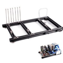 ATX PC 마더보드 케이스 프레임 알루미늄 7 PCI 비트 오픈 에어 베어 워터 쿨링 팬 스탠드 섀시 테스트 벤치 랙 GDAE10 컴퓨터 보드 오버클럭 열 방출 그래픽 카드 지, ATX Horizontal Black