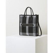 22SS [CHECK CAPSULE] 블랙 하우스체크 자카드 미디움 토트백 DCBA2E455BK