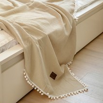 롤링 폼폼 코튼 블랭킷(100x135)